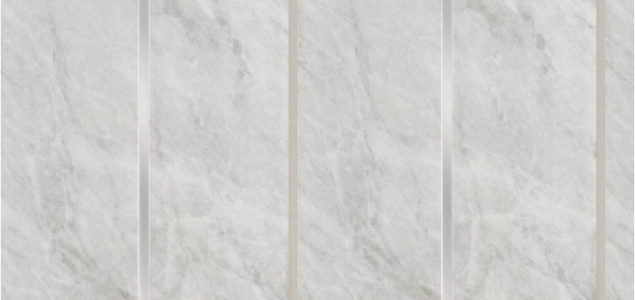 Classic Grey Marble Silver Strip